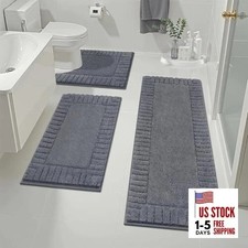 Bathroom Rugs Sets 3 Piece Bathroom Shower Rugs with U-Shaped Contour Toilet