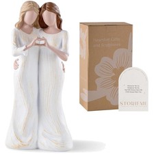Hand-Painted Sister Figurines - Heart Gesture Best Friend Gift for Any Occasion