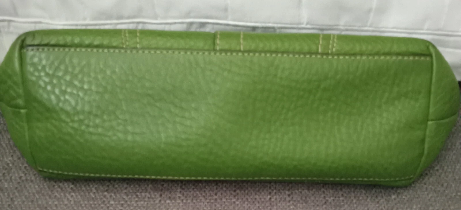 Borsa a mano vintage Coach F13089 verde ciottolato in pelle