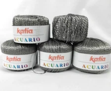 Katia Acuario Yarn Lot of 5 Grey Gray #010 Viscose
