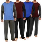 Mens Pyjamas Cotton Sets PJ's Nightwear Loungewear Pyjama Set Long Sleeve 2 pc