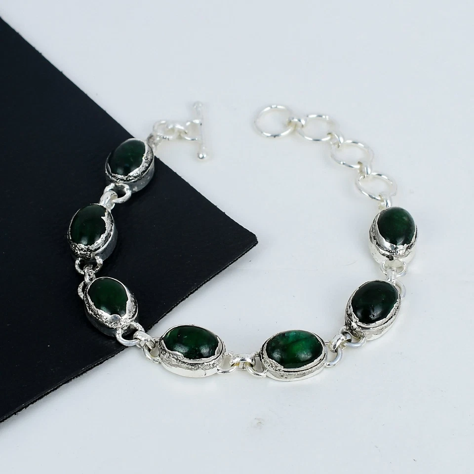 Green Flash Labradorite Electroformed Bracelet 925 Sterling Silver Jewelry - Image 2 of 4