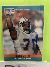 FREE SHIPPING-MINT-1990 Pro Set  #184 Brian Sochia DOLPHINS PLUS BONUS CARDS