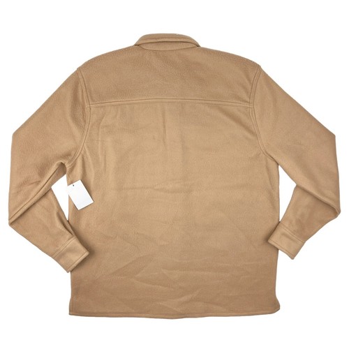DR Essentials Medium Fleece Shirt Jacket NWT Shacket Tan Button Up Flap Pockets - Picture 7 of 15