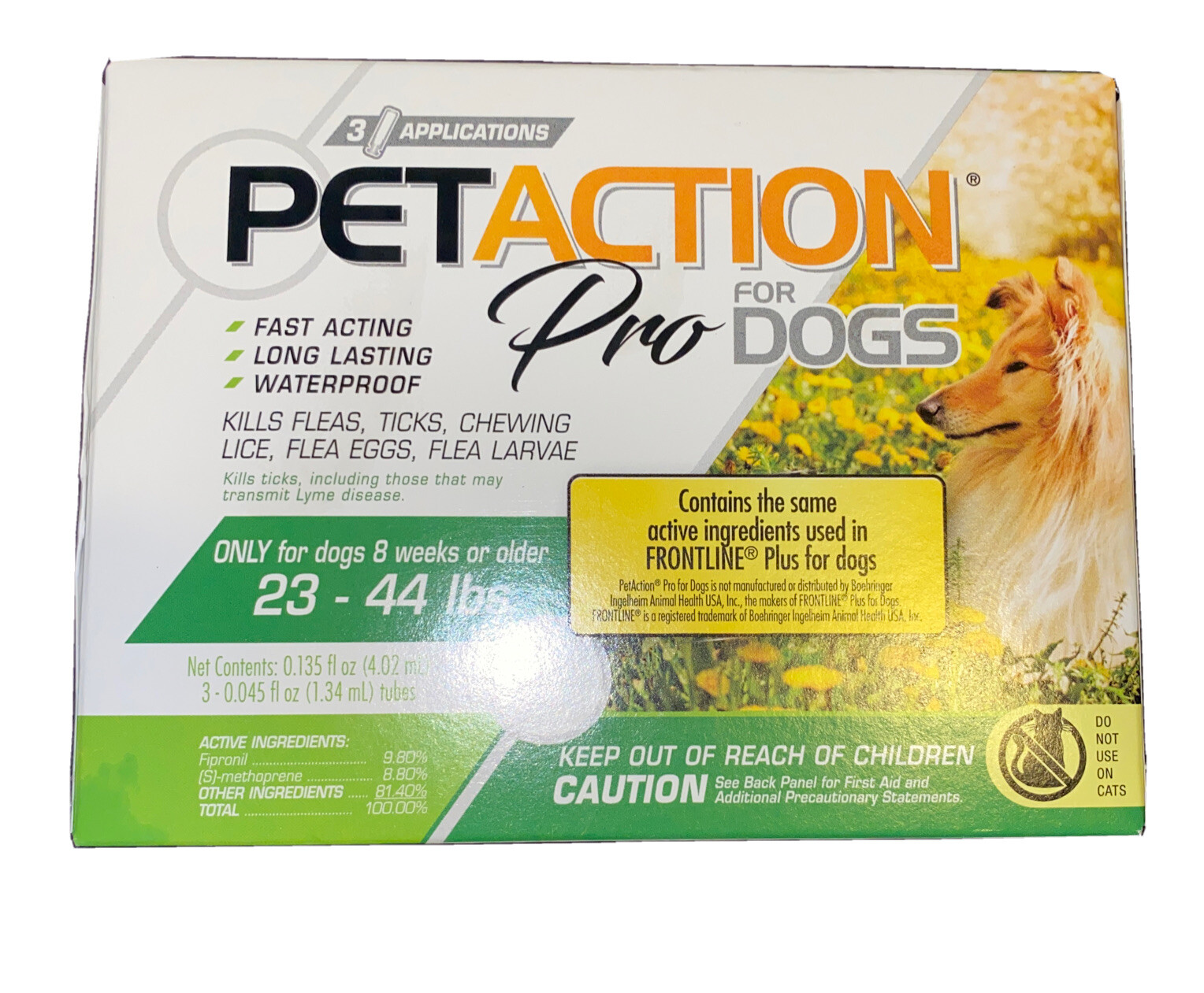 NEW PET ACTION PRO FOR DOGS 2344LBS FLEA, TICK, LICE 3 APPLICATION BOX 818145014321 eBay