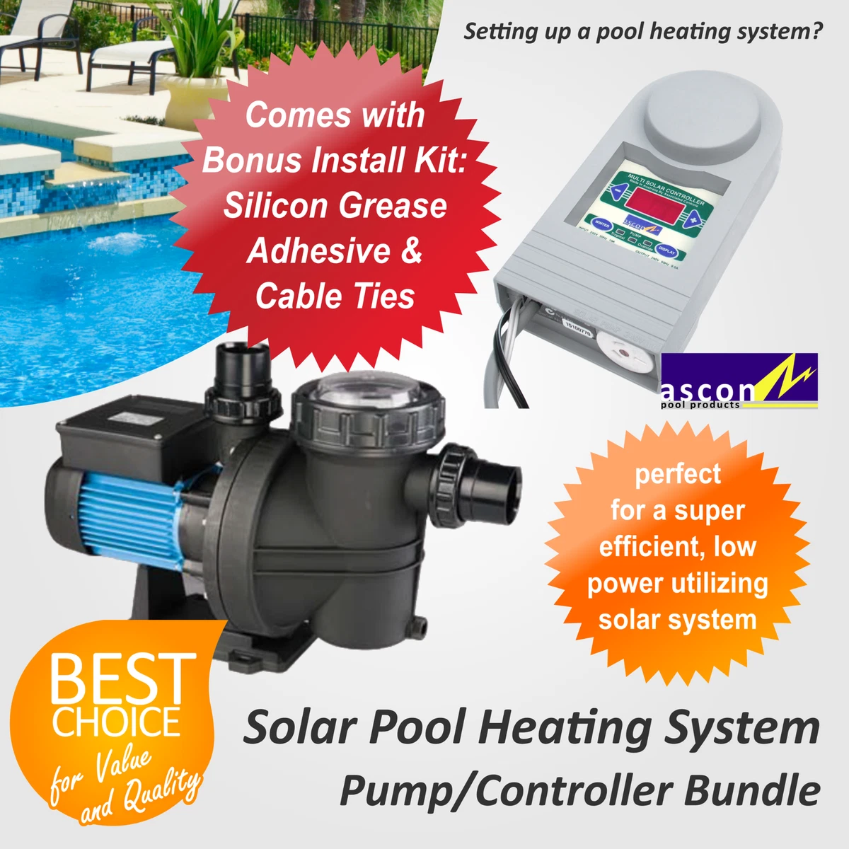 ASCON MS3D DAVEY 0.3HP ECOONLINE POOL HEATING CONTROLLER u0026amp; PUMP BUNDLE  | eBay