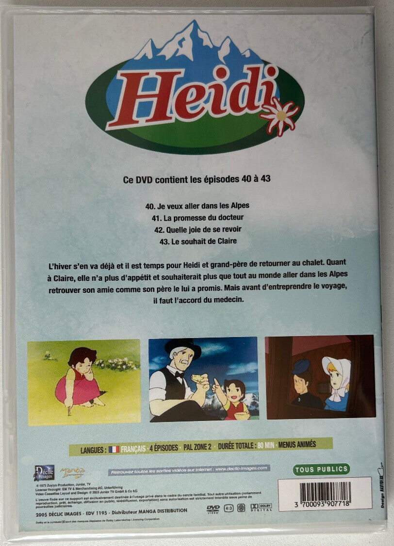 Heidi Episodes 40 à 43 Vol.13/16 DVD Neuf Sous Blister | eBay 
