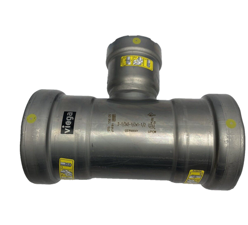 28675 Viega MegaPressG 2-1/2""X2-1/2""X1-1/2"" Tee-Kohlenstoffstahl, Zink-Nickel-Mantel - Bild 6 von 10