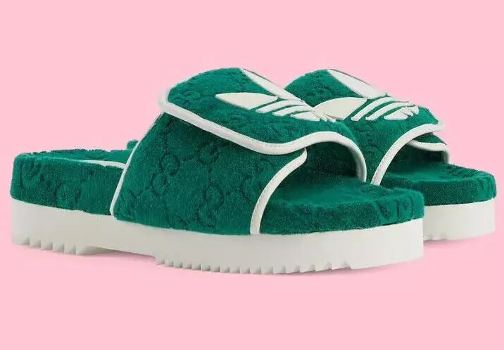 Gucci X Adidas vert GG Supreme monogramme plateforme slides 38 pour femme neuf dans sa boîte