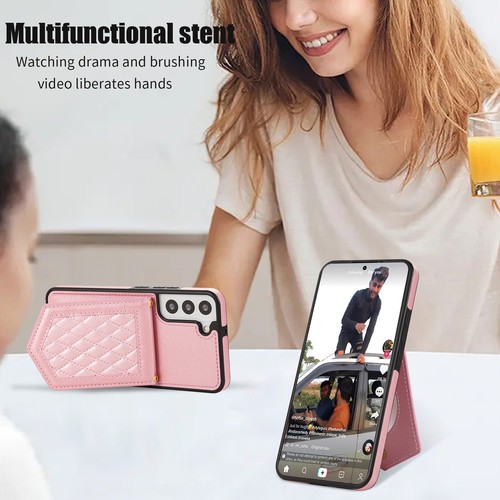 For Samsung Galaxy S24 Ultra S23 S22 S20 Crossbody Wallet Phone Case with Mirror - Picture 6 of 16