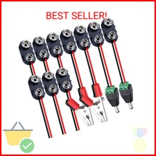 DAIERTEK 10pcs 9V Battery Connector 9 Volt Battery Snap Clip I Type with 2 Pairs