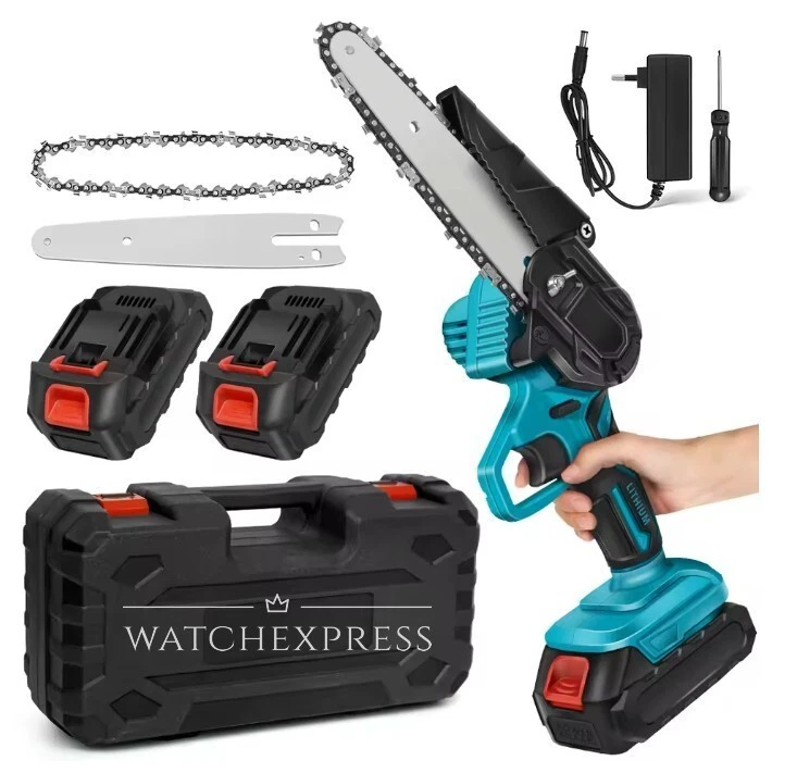 WATCH Mini Sega Elettrica a Batteria 1200W MOTOSEGA da 8" POLLICI con Olio Automatico