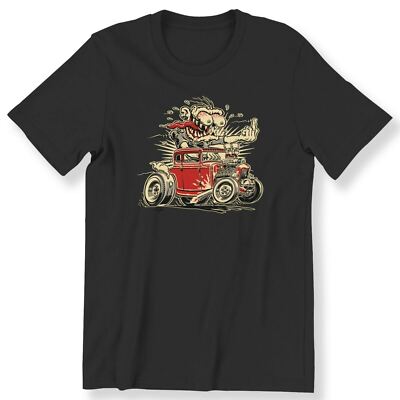 Men's Ladies Hot Rod Coupe With Weirdo Monster T-shirt Funny Gift 100%  Cotton