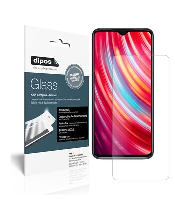 2x Schutzfolie für Xiaomi Redmi Note 8 Pro matt - Anti-Shock 9H Folie Glass