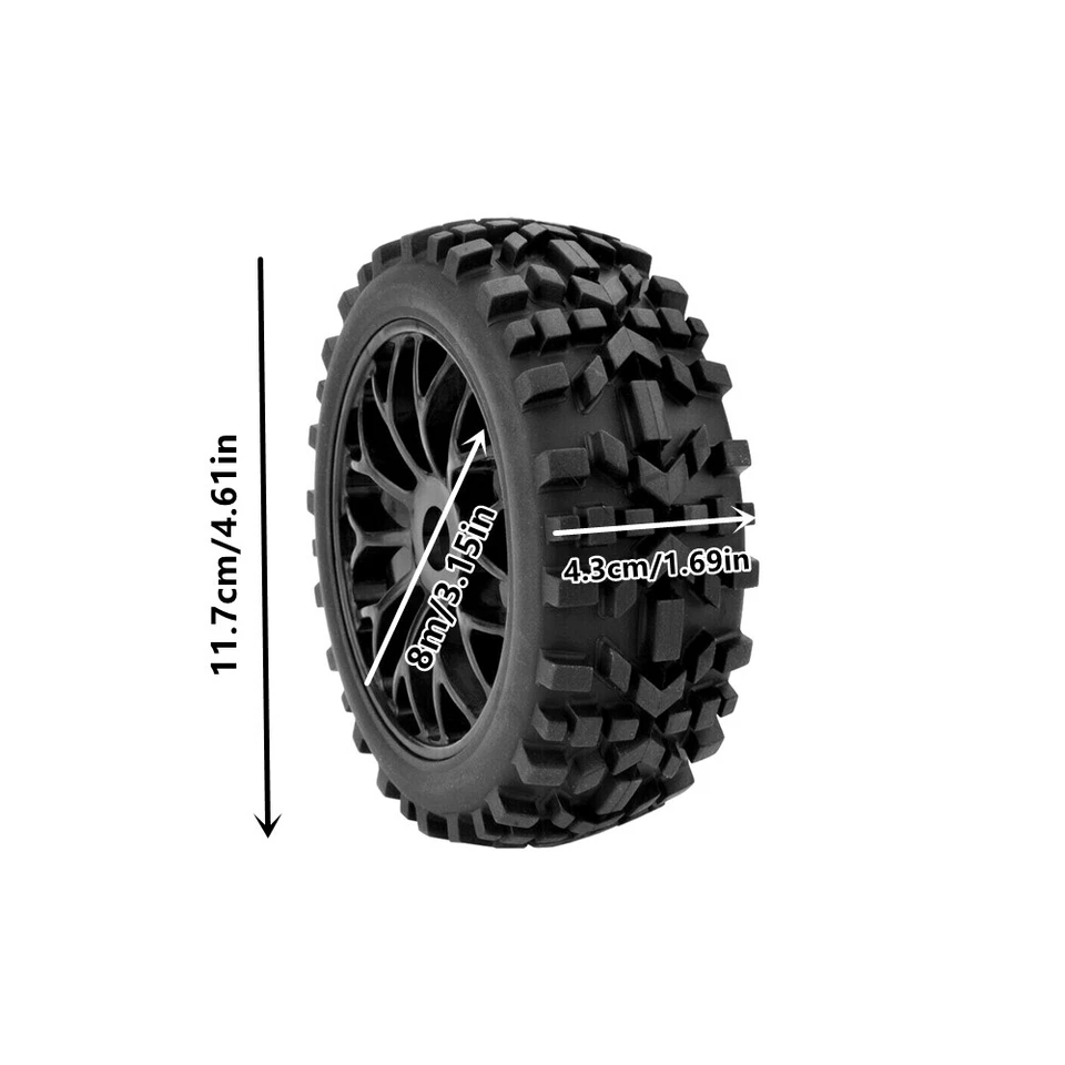1/8 RC Buggy Auto Reifen Hex 17mm Radnaben Felgen Reifen für ARRMA HPI TRAXXAS - Bild 2 von 4