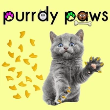Soft Nail Caps For Cat Claws ( YELLOW ) * Purrdy Paws Brand *4 Sizes