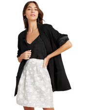 Anthropologie Skirt Maeve Embellished Mini A-Line Jacquard Cotton Womens Size 8