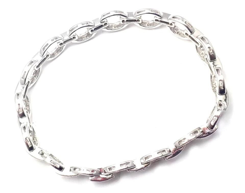 Authentic! Damiani 18k White Gold Diamond Link Tennis Bracelet - Image 4 of 4