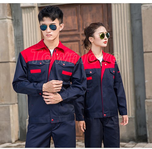 Men Women Workwear Overalls Set Coveralls Mechanic Boiler Work Outfits Coat Pant - Picture 20 of 30