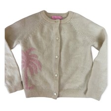 Lilly Pulitzer Kids Girls Lambswool Cardigan Sweater Palm Tree