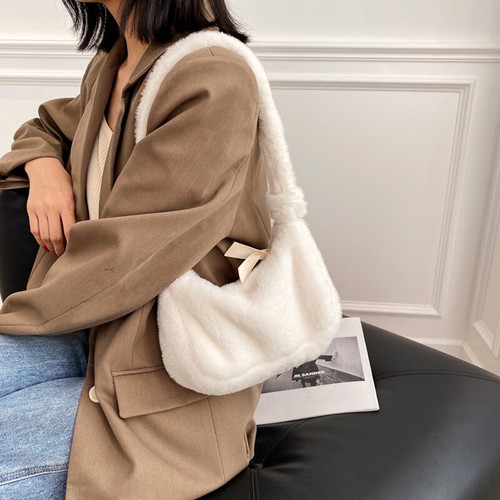 Women Soft Plush Hobos Shoulder Bags Winter Ladies Totes Bags Handbag Fashi HNAU eBay Australia