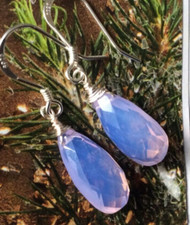 NEW OPALITE QUARTZ STERLING SILVER SUNDANCE CHARM EARRINGS ARTISAN HANDMADE