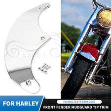 Motor Chrome Smooth Front Fender Tip Trim For Harley Fat Boy EFI FLSTFI 89-06