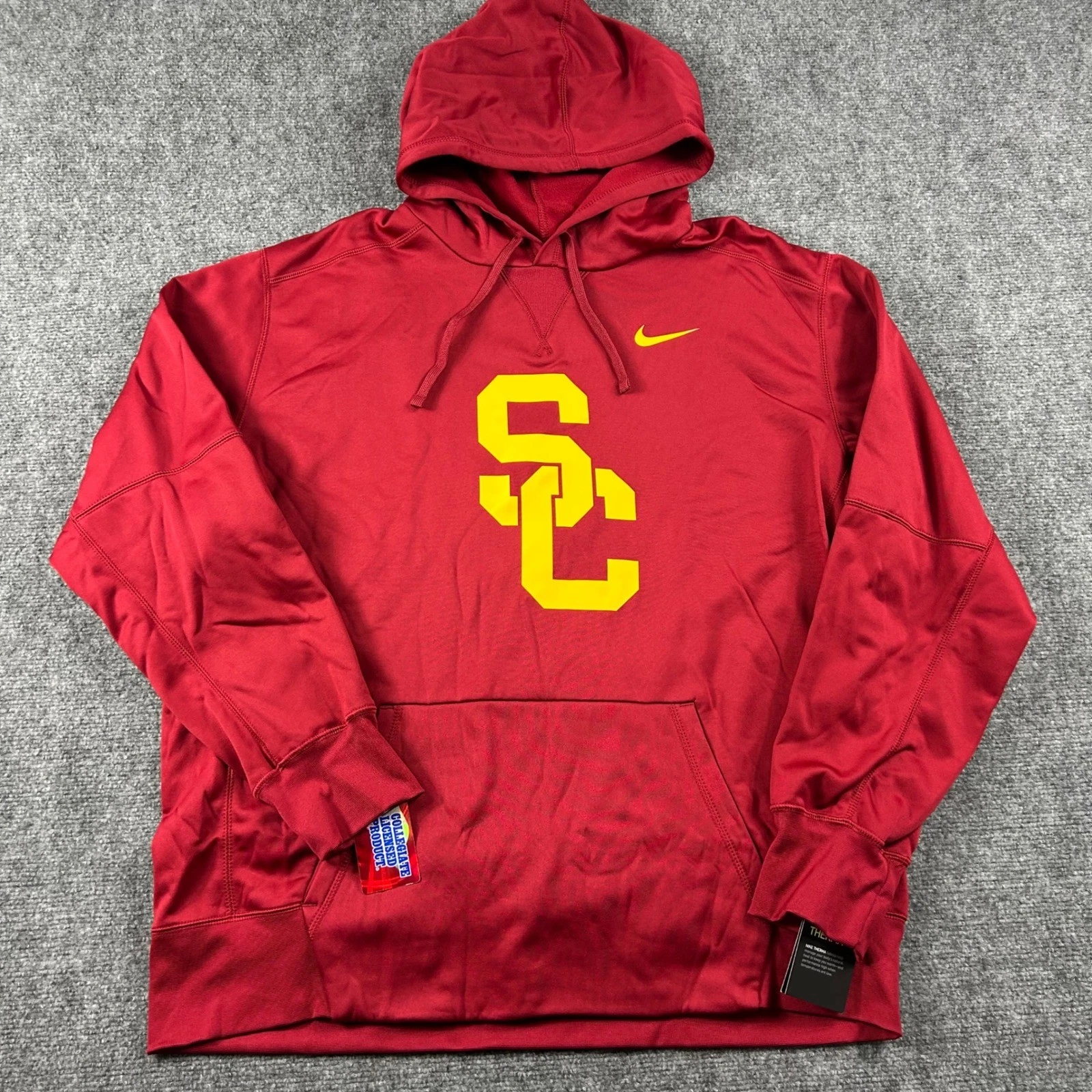 Nike Hoodie Men XXL Red USC Trojans Therma-FIT Collegiate Sweatshirt Pullover