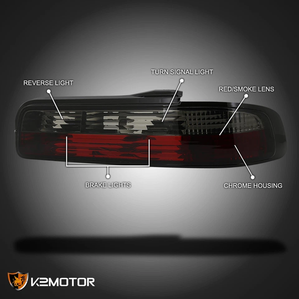 Red/Smoke Fits 1989-1994 240SX S13 Coupe Tail Lights Brake Lamps Left+Right Foto 3 de 4