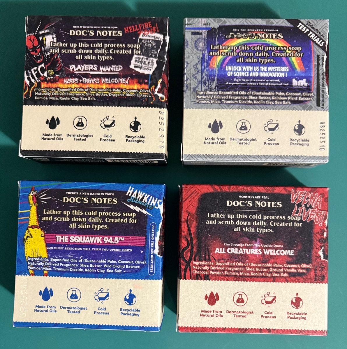 Limited Edition Dr Squatch X Stranger Things Bar Soap - Full Set of 4 - Season 5