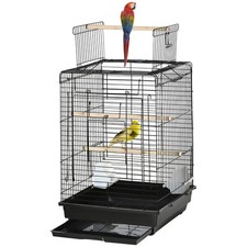 PawHut 59cm Bird Cage with Openable Top, Stand, Tray, Handles, Feeding Bowls
