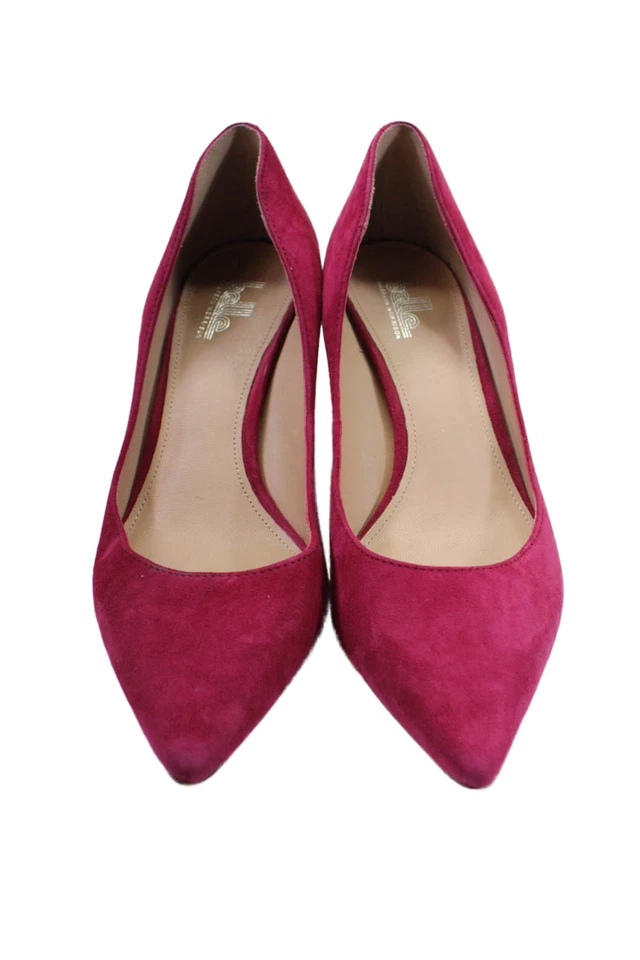 Zapatos de salón Belle Sigerson Morrison para mujer con tacón de cuña en punta gamuza fucsia talla 9 Foto 2 de 4