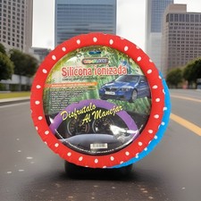 Silicone Steering Wheel Cover For Carsuv- Red Polka Dot