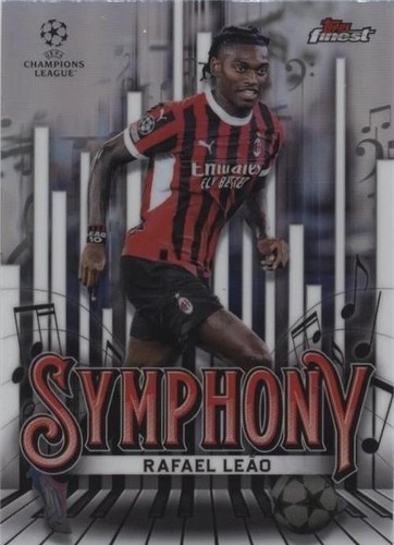 2022-23 Topps Finest UCC AC Milan Rafael Leao Auto Orange Wave /25