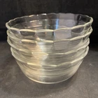 Set of 4 PYREX Clear Glass #464 10 oz Dessert Bowls/Custard Cups Scalloped