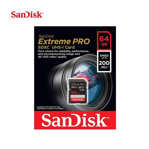 Sandisk Extreme Pro Sdxc 64GB UHS-I U3 200Mb/S V30-image