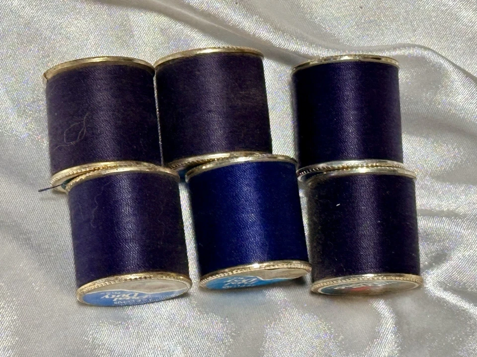 LOT of 6 J&P Coats ROYAL BLUE/PURPLE #12A & #13C Thread 300 Yd VARIOUS - Image 4 of 4