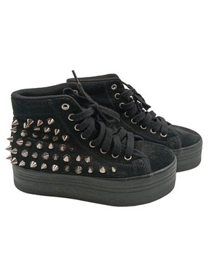 Jeffrey Campbell Sneaker High Nieten Plateau Schwarz Gr.36