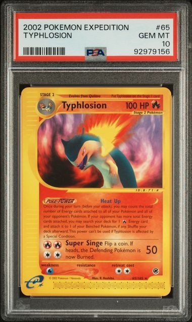 2002 POKEMON EXPEDITION #65 TYPHLOSION PSA 10