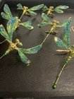 VTG Dragon Fly Ornament  Set of 6 Decoration Teal / Blue/Gold ~ Clip On — photo 6