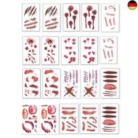 20 StüCk Halloween Make Up Tattoo, Halloween Narben Aufkleber, Halloween