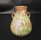 GEORGEOUS! - Roseville Wisteria Pottery Handled Vase 631-6, (1 of 2)
