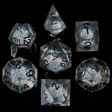 Dice Set,Handmade Sharp Edge 7 Piece Resin Di...