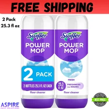Swiffer PowerMop Floor Cleaning Solution with Fresh Scent, 25.3 fl oz, 2 Pack