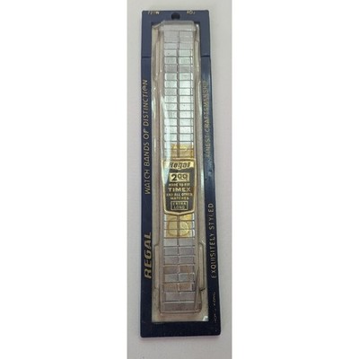 Regal Watch Band Unisex Extra Long Silver NEW Vintage 200 Expansion Brick Link