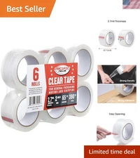 Professional Quality Heavy Duty Clear Packaging Tape, 2-inch, 65 Yards - 6 Packs