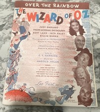 Vintage 1939 The Wizard of Oz Over The Rainbow Sheet Music Judy Garland