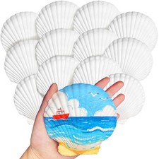 12 Pcs 45 Inch Large Scallop Seashells,Natural White Shells for Crafts