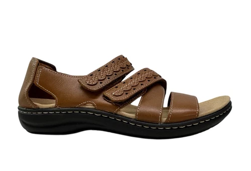 Sandali donna Clarks Collection taglia 6 5 marroni massimo comfort gancio e passante