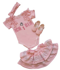 1 Geburtstag Outfit Baby Mädchen Set Gr. 80 86 Geschenk Baumwolle Party Taufe